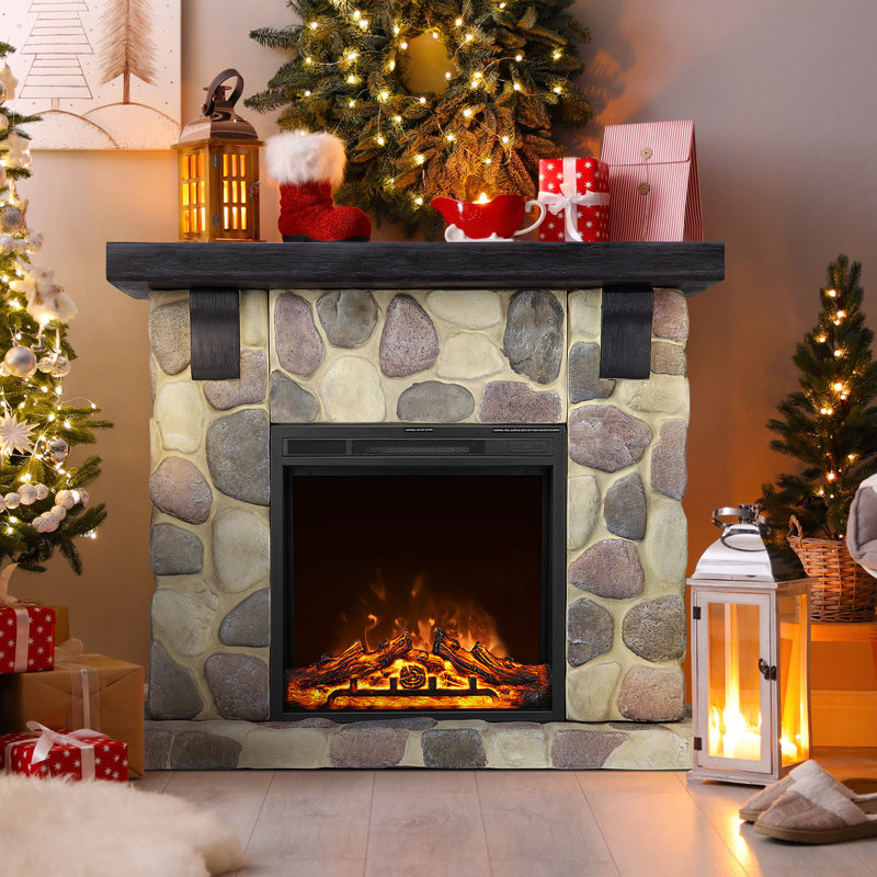 Faux fireplace heater tv stand discount